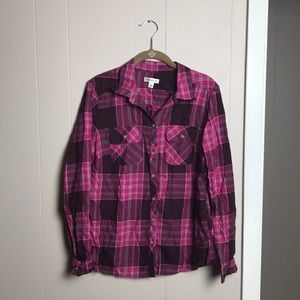 Pink Flannel Button Up
